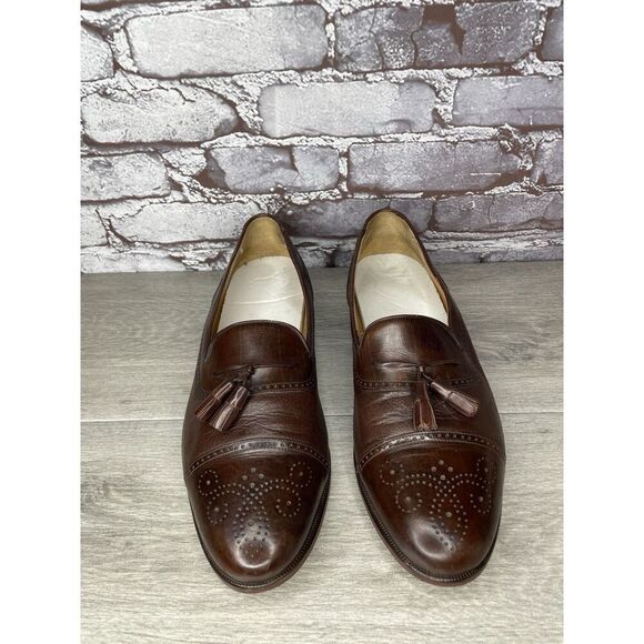 Mezlan Havana Brown Leather WingTip Cap Toe Loafers Dress Shoes Men 11W US/44EU main image 7